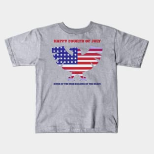 Happy Fourth of July Home of the Free because of the Brave Kids T-Shirt